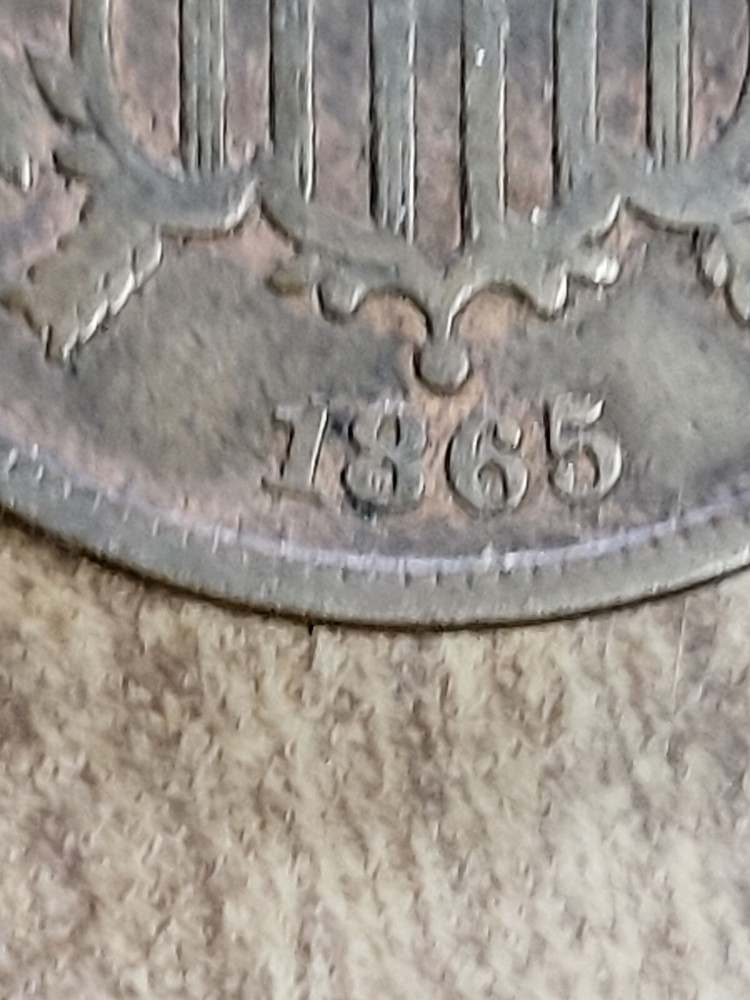 1865 Two 2 Cent Piece- Fancy 5 and 1867 3 cent piece