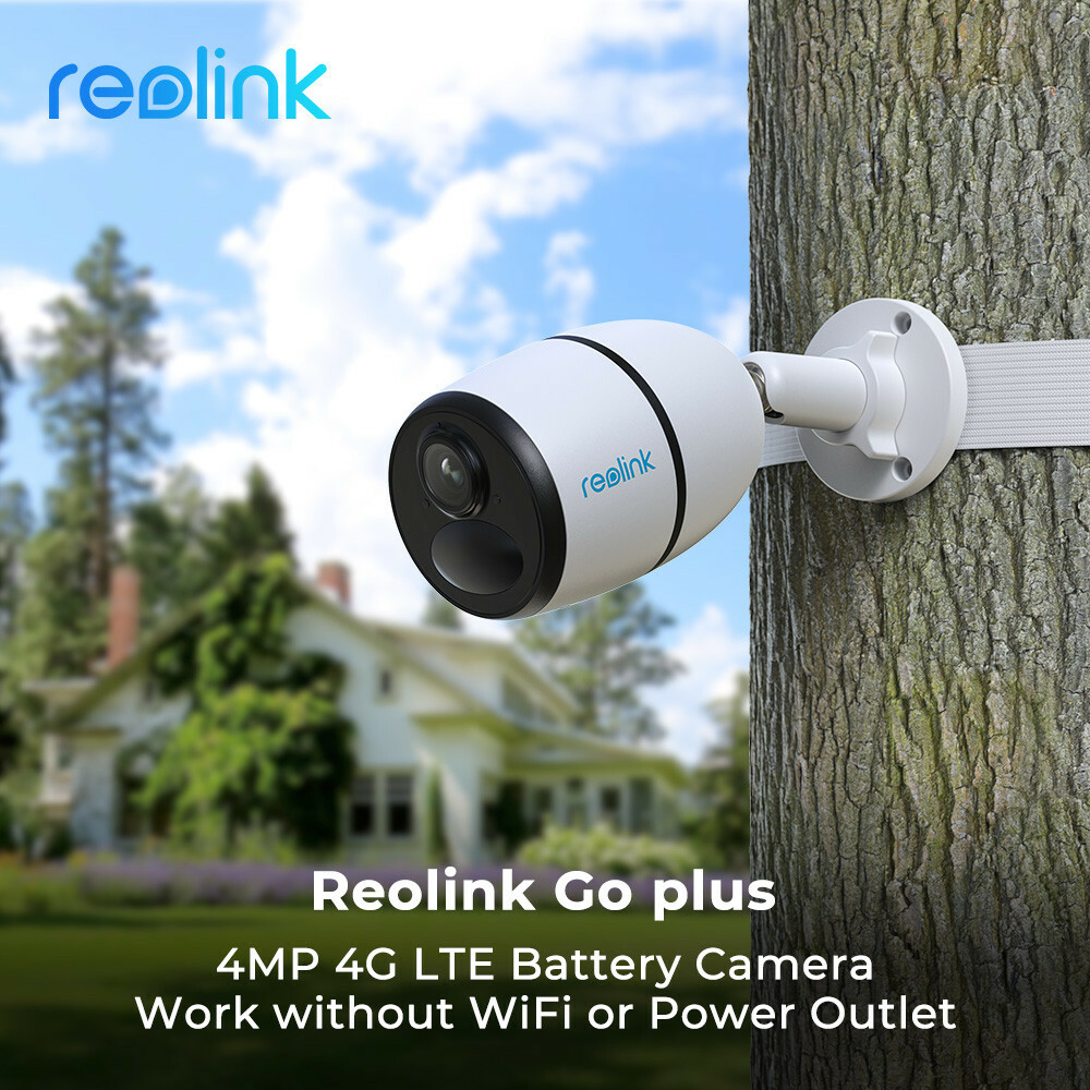 4MP 4G LTE Network Mobile Security Camera Battery Solar Powered Reolink GO Plus