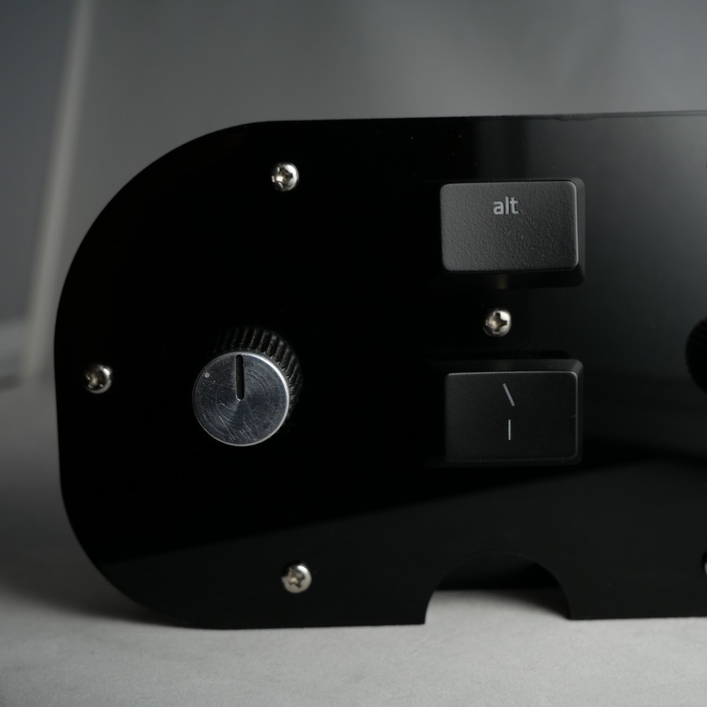 Black Acrylic Midi Controller with 2 Note Buttons and 2 Potentiometer Knobs