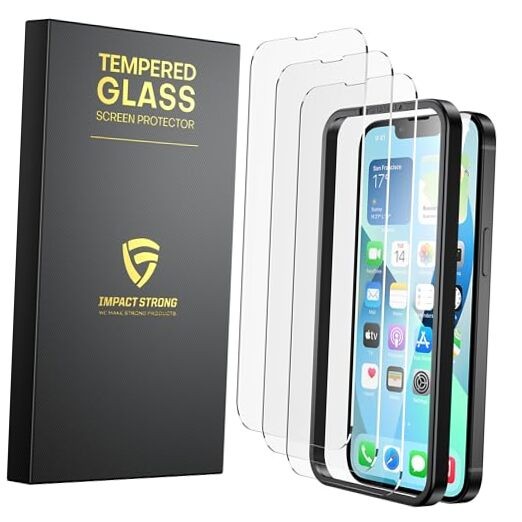 3-Pack Shatterproof Tempered Glass iPhone 16e / iPhone 13 / iPhone 13 Pro