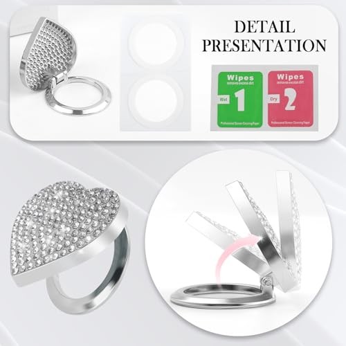 Bling Push Start Button Cover,Heart Design Engine Start Button Cover with White