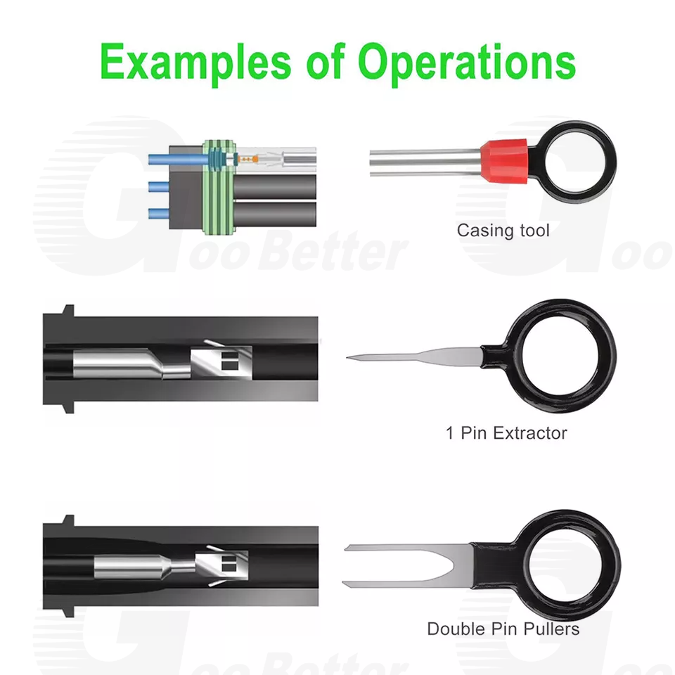 100pcs Pin Ejector Wire Kit Extractor Connector Puller Car Terminal Removal Tool