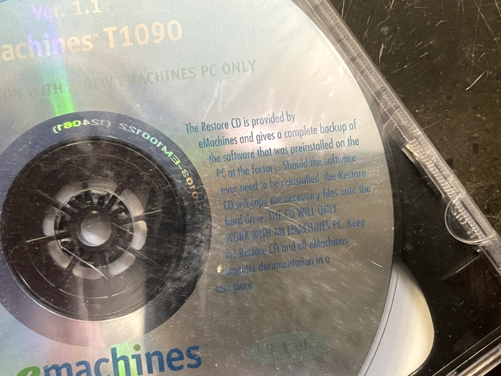 eMachines Desktop Restore Discs T1090-SEALED