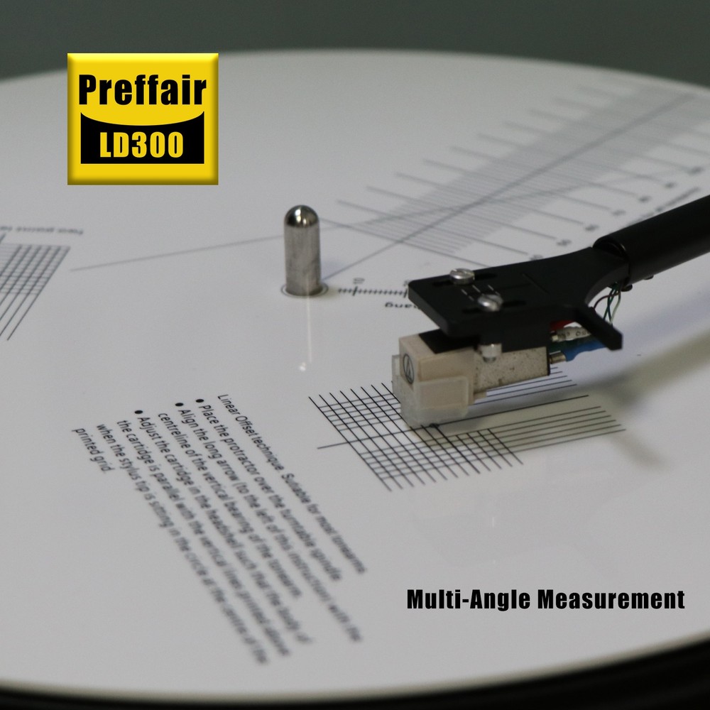 Elvon 12" White Turntable Tachometer Strobe Disc +Cartridge Alignment Protractor