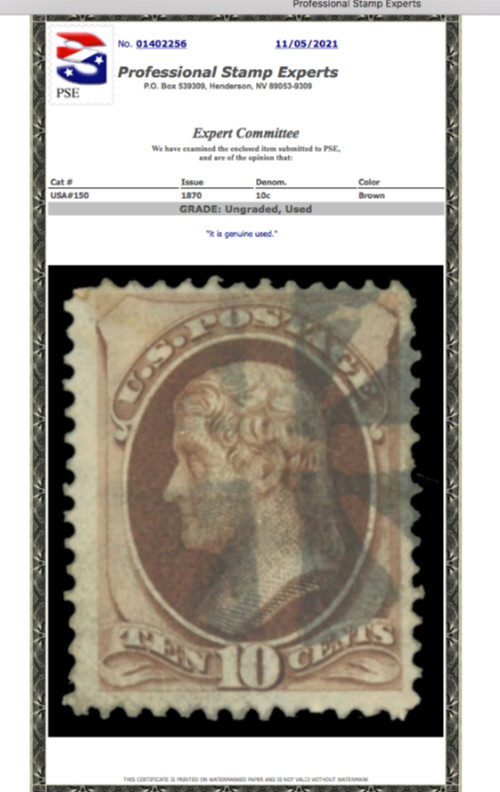 #150 Used with PSE Certificate # 01402256