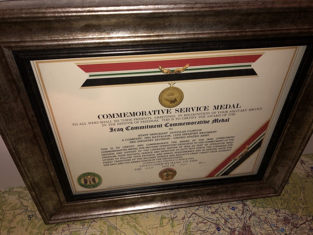 IRAQ COMMITMENT COMMEMORATIVE MEDAL CERTIFICATE ~ Type 1
