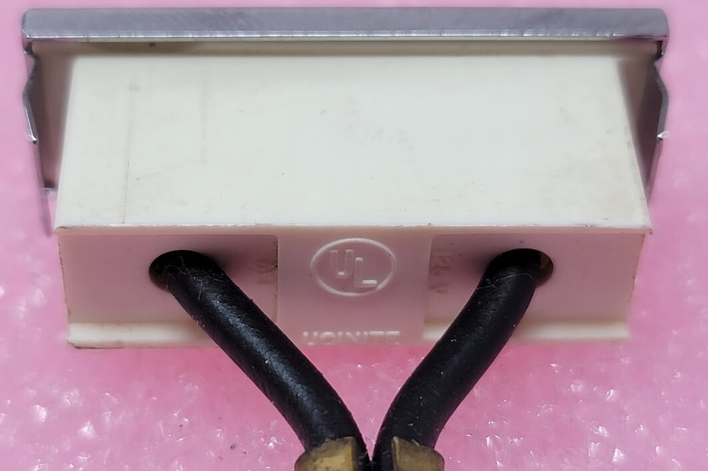 Lot of 2- UCINITE - 125V Neon Rectangular Panel Mount Indicator. Snap-In Orange