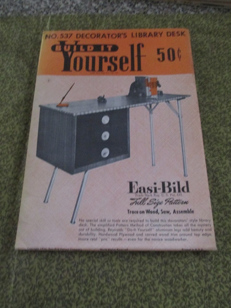 Easi-Bild Build It Yourself PATTERN COMPLETE  NO. 537 Library Desk Decorator's