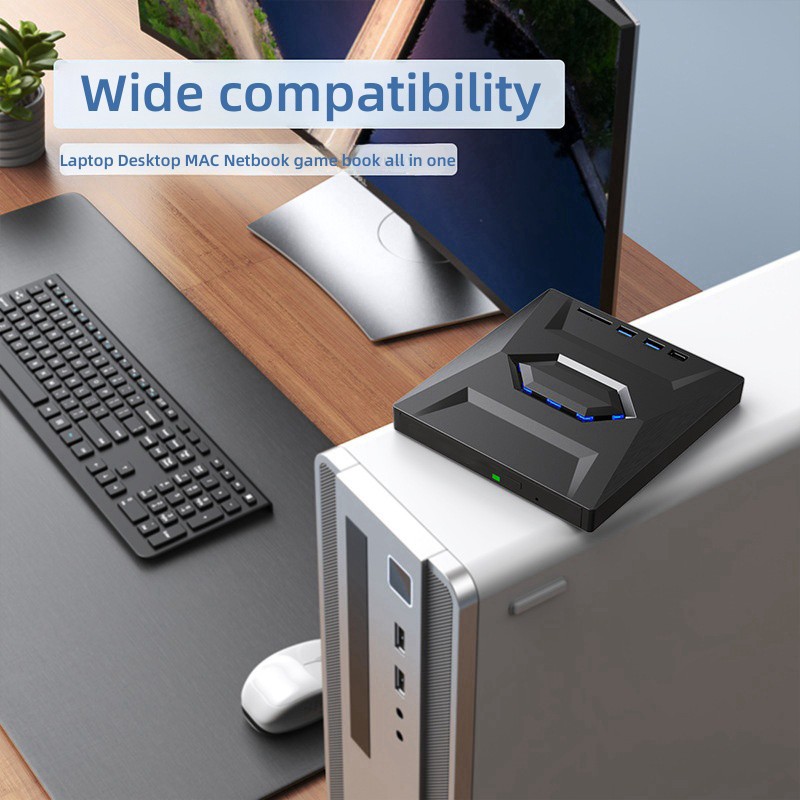 External CD DVD Drive Reader Writer CD Burner USB3.0 Type-C for PC Windows 11 10