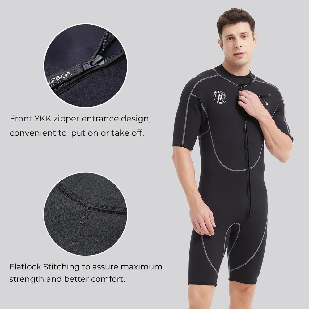 Front Zip Shorty Wetsuit - 3mm Thickness