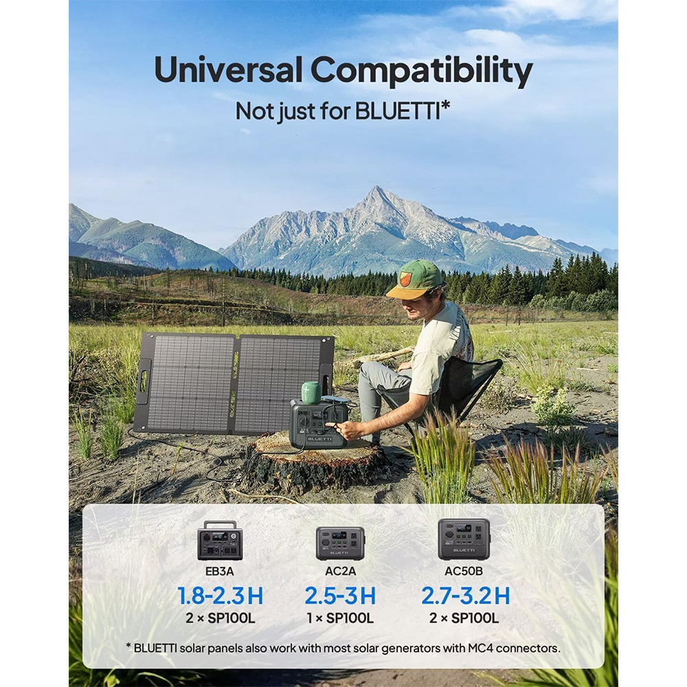 BLUETTI 100W Solar Panel Foldable & Portable ETFE Coating Renew