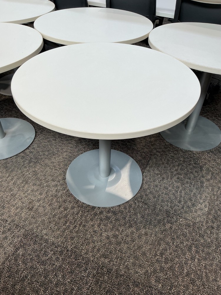 36” Round Kitchen / Office Table in White Laminate by Haworth