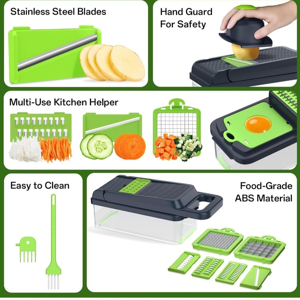 HomeHacks Vegetable Chopper Multi-Functional Dicer Egg Separator Julienne