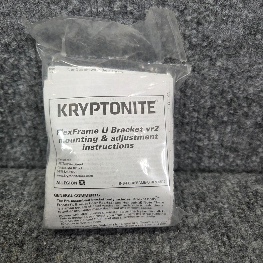 KRYPTONITE FlexFrame U Bracket vr2 Mounting & Adjustment w/ Instructions