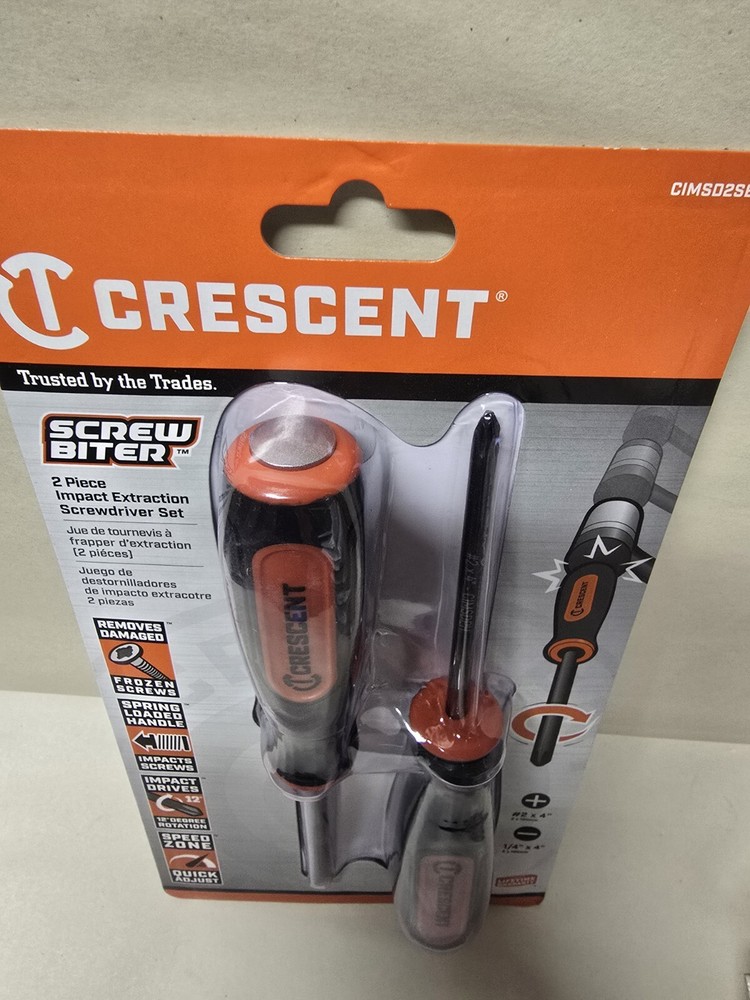 Crescent 2 Pc Impact Extraction Screwdriver Set Screw Biter
