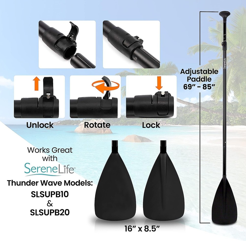Adjustable Collapsible Water Paddle Oar - Floats, Easy Carry, Handle - 1 Pack