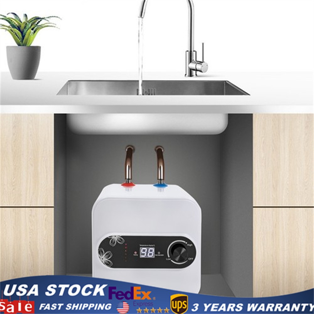 1.5KW Electric Mini-Tank Water Heater for RV Trailer Kitchen Under Sink Counter
