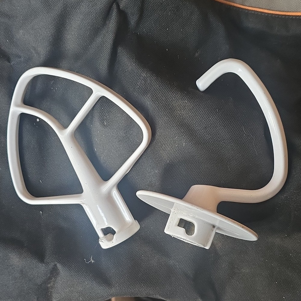 White Metal Replacement Beater & Dough Hook for Standalone Mixer, Easy Clean