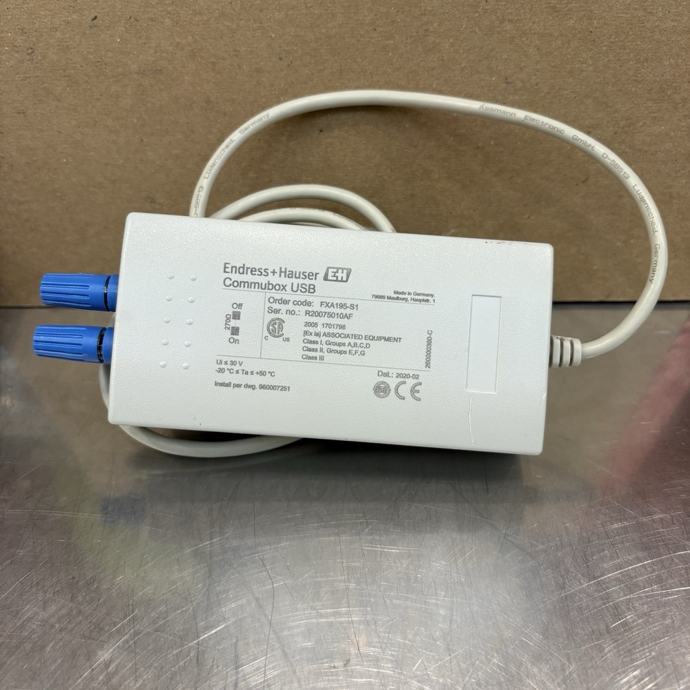 Endress+Hauser FXA195-S1 FXA195S1 Modem, Commubox, cCSAus IS, HART, USB Protocol