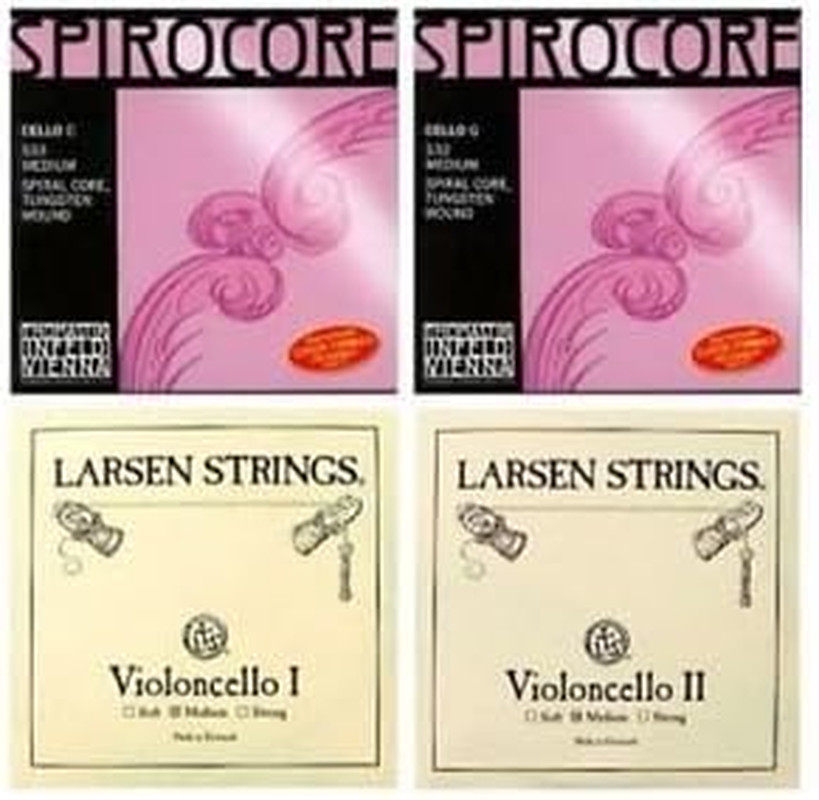 Larsen Medium & Spirocore Tungsten Cello Strings 4/4 Set - Premium Quality