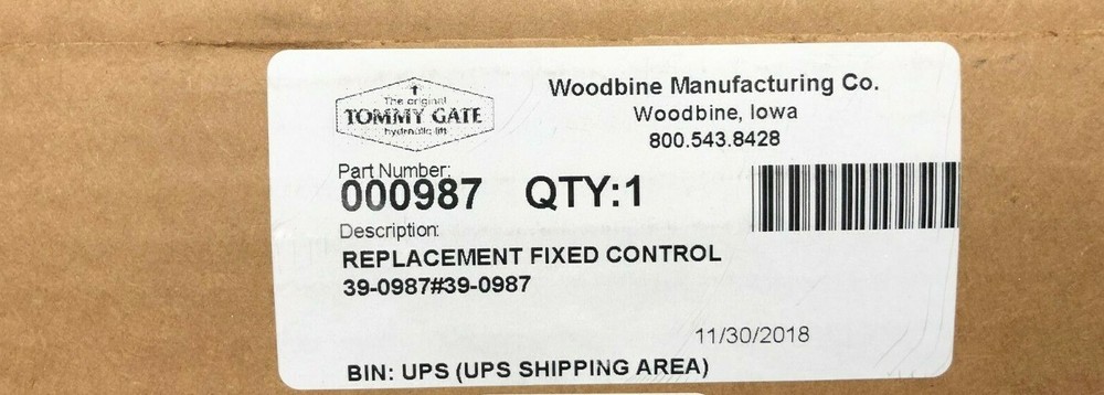GENUINE Tommy Gate Lift Gate 000987 Replacement Control