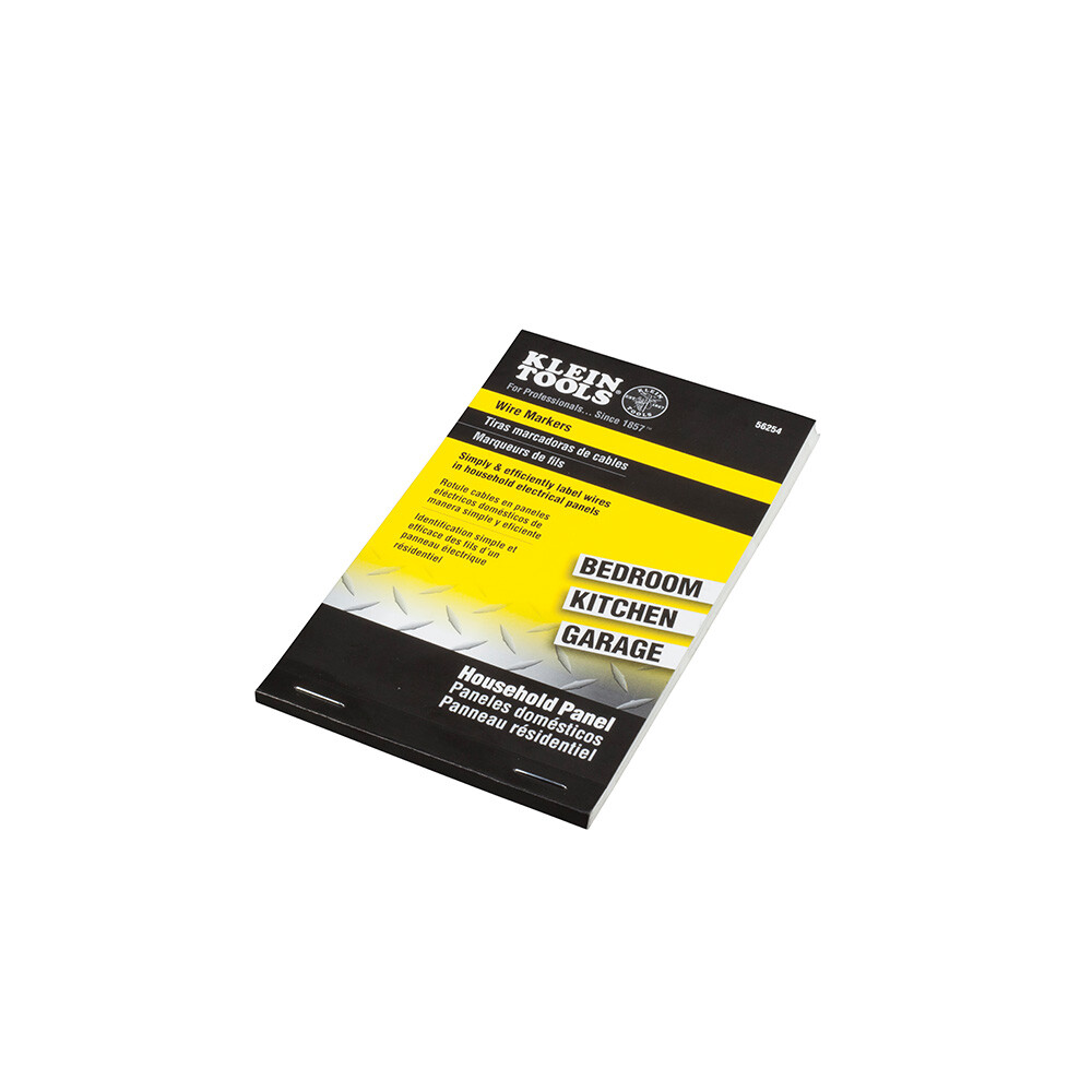Klein Tools 56254 Wire Marker Book-Household Electrical Panel