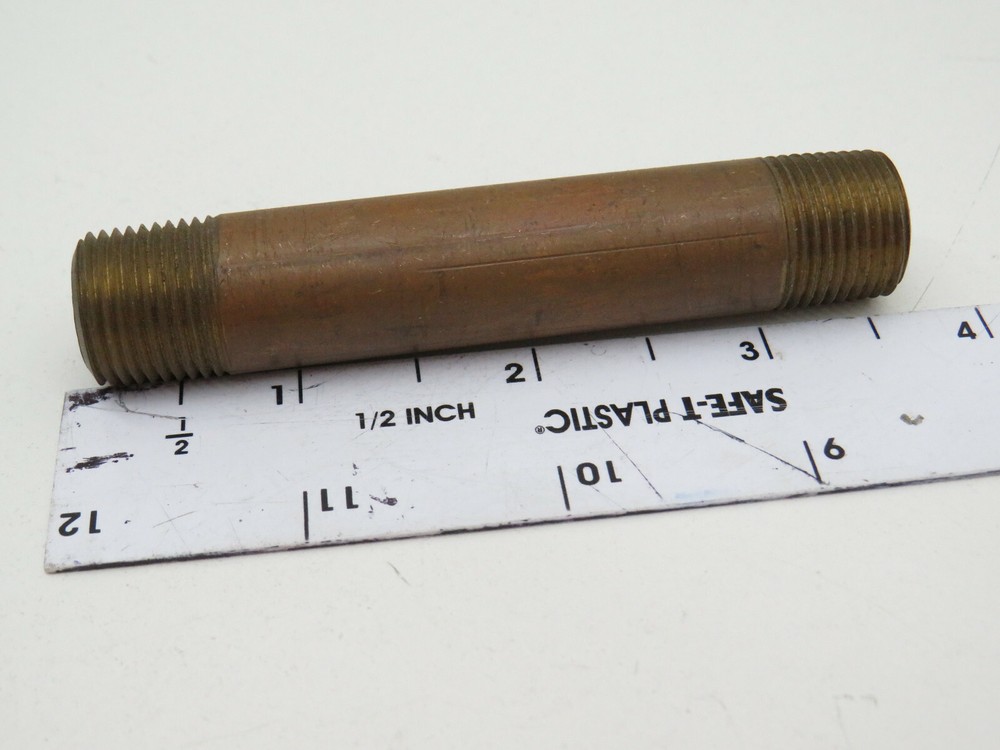 3/8" NPT x 3-1/2" Length Solid Brass Threaded Pipe Nipple