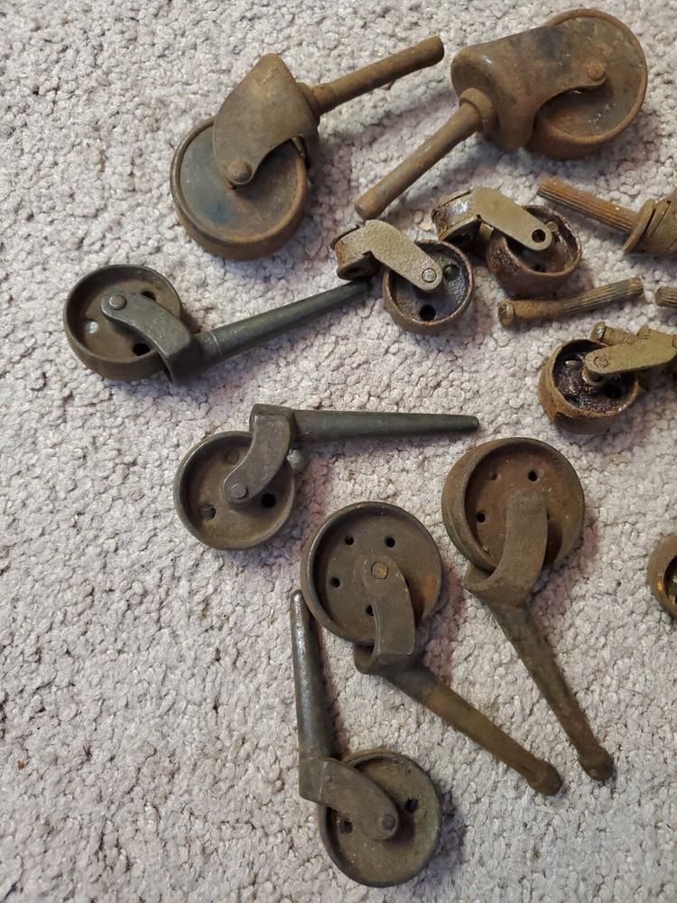 20 Vintage Assorted All Metal Casters