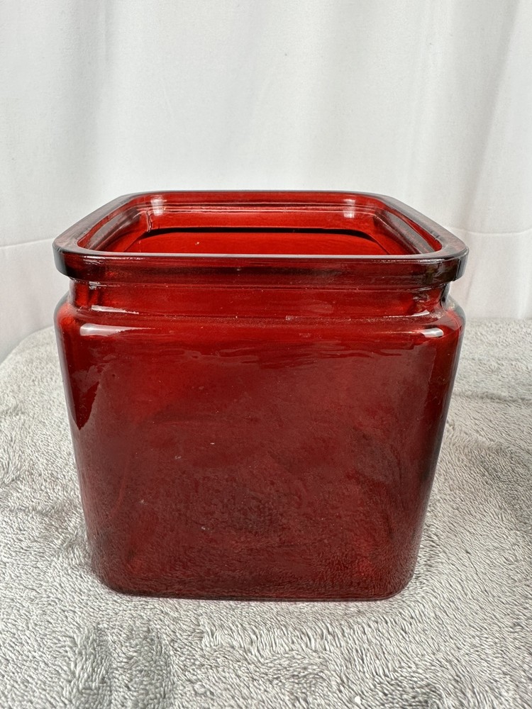 Red Square Cubed Vase
