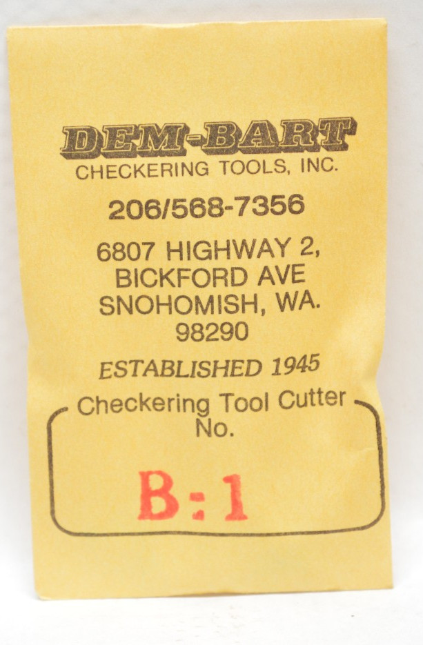 Dem-Bart-Checkering Tool Cutter - No. B-1  New