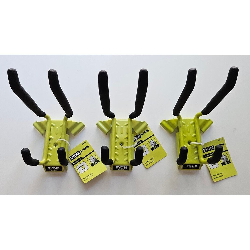 3 Pack RYOBI LINK Double Hook - Model # STM810 - Tool Storage & Organization