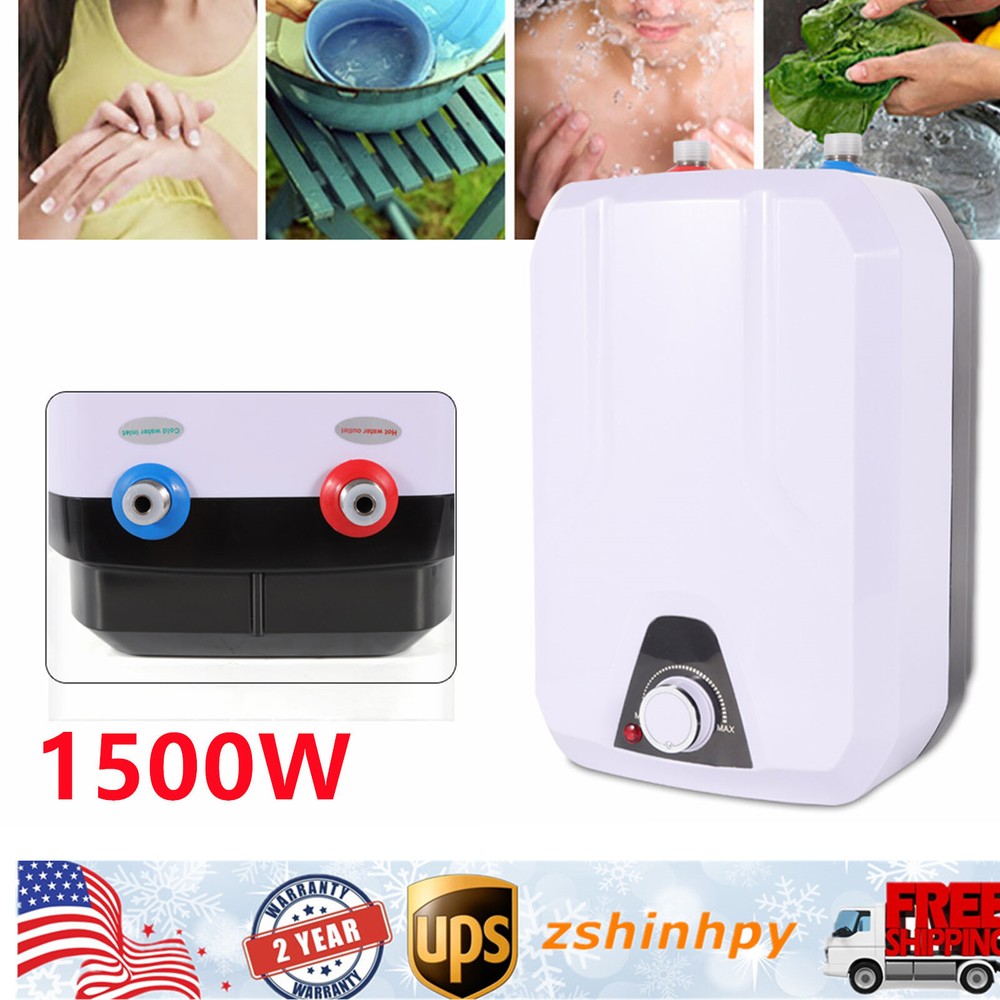 8L 1500W Instant Hot Water Heater Electric Tankless On Demand House Shower Sink