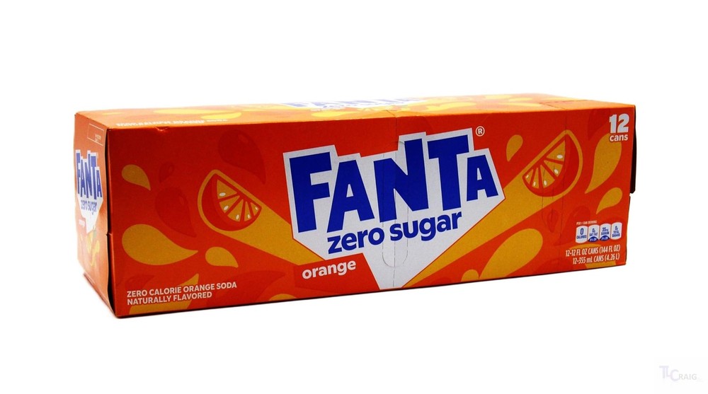 Fanta Zero Sugar Orange Soda, 12 Pack