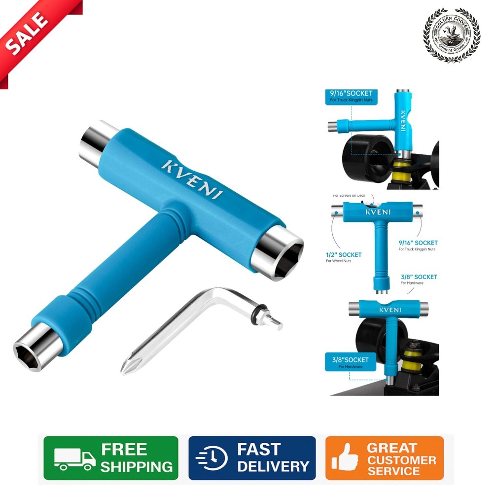 Compact Multi-Function Skateboard Tool - T-Type Allen Key & Phillips Screwdriver