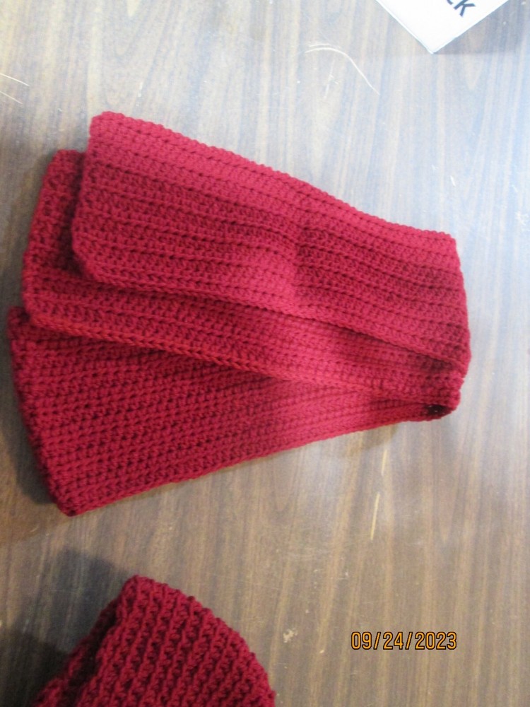 Crocheted Hand Made Hat and Scarf