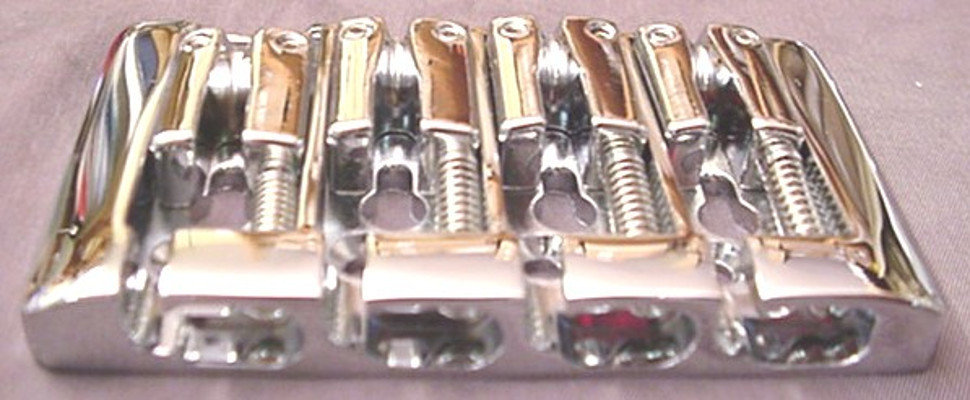 VERY NICE DIECAST BASS GUITAR BRIDGE precise action adj