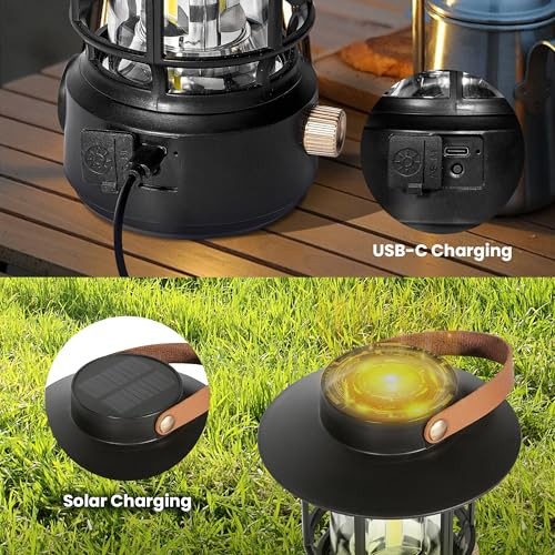 Led Camping Lantern Pack, 1000LM, Solar Lantern Rechargeable Camping Lights 2
