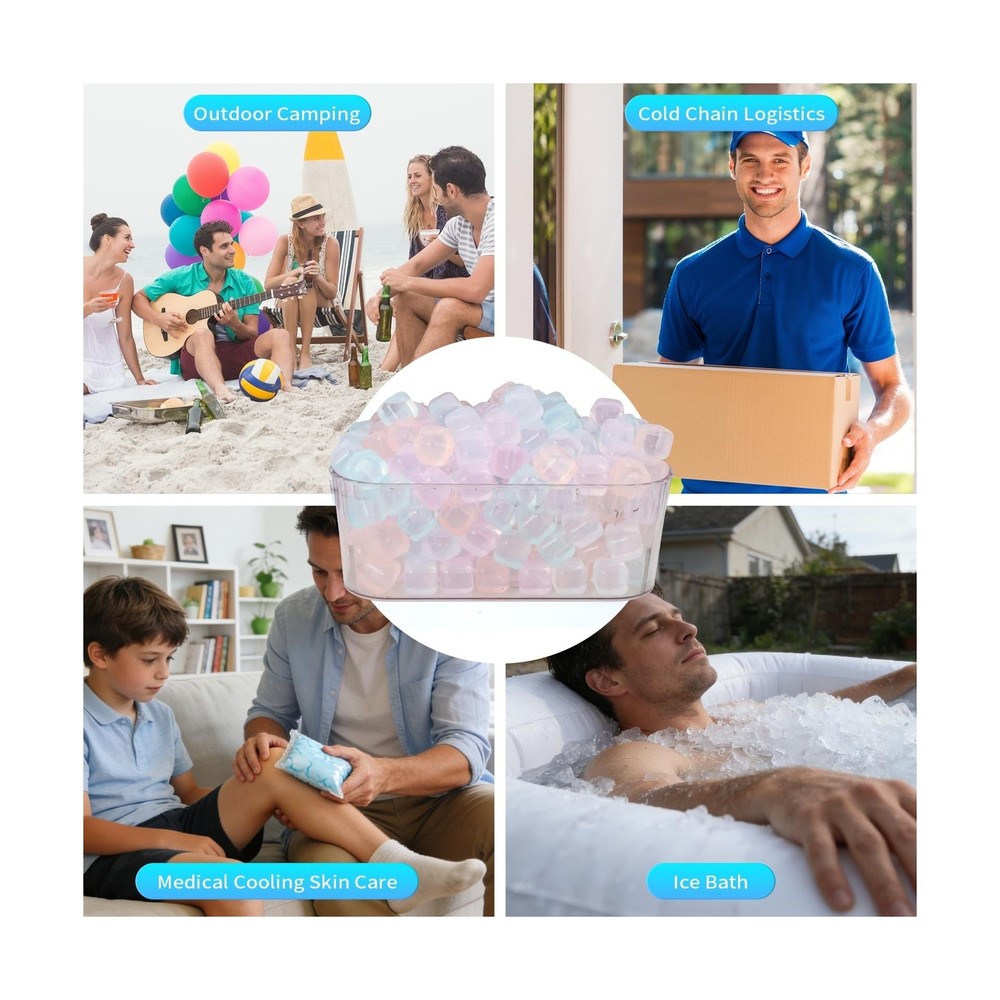 380 Pack Reusable Ice Cube for Drinks - Refreezable Plastic Ice Cubes Without...