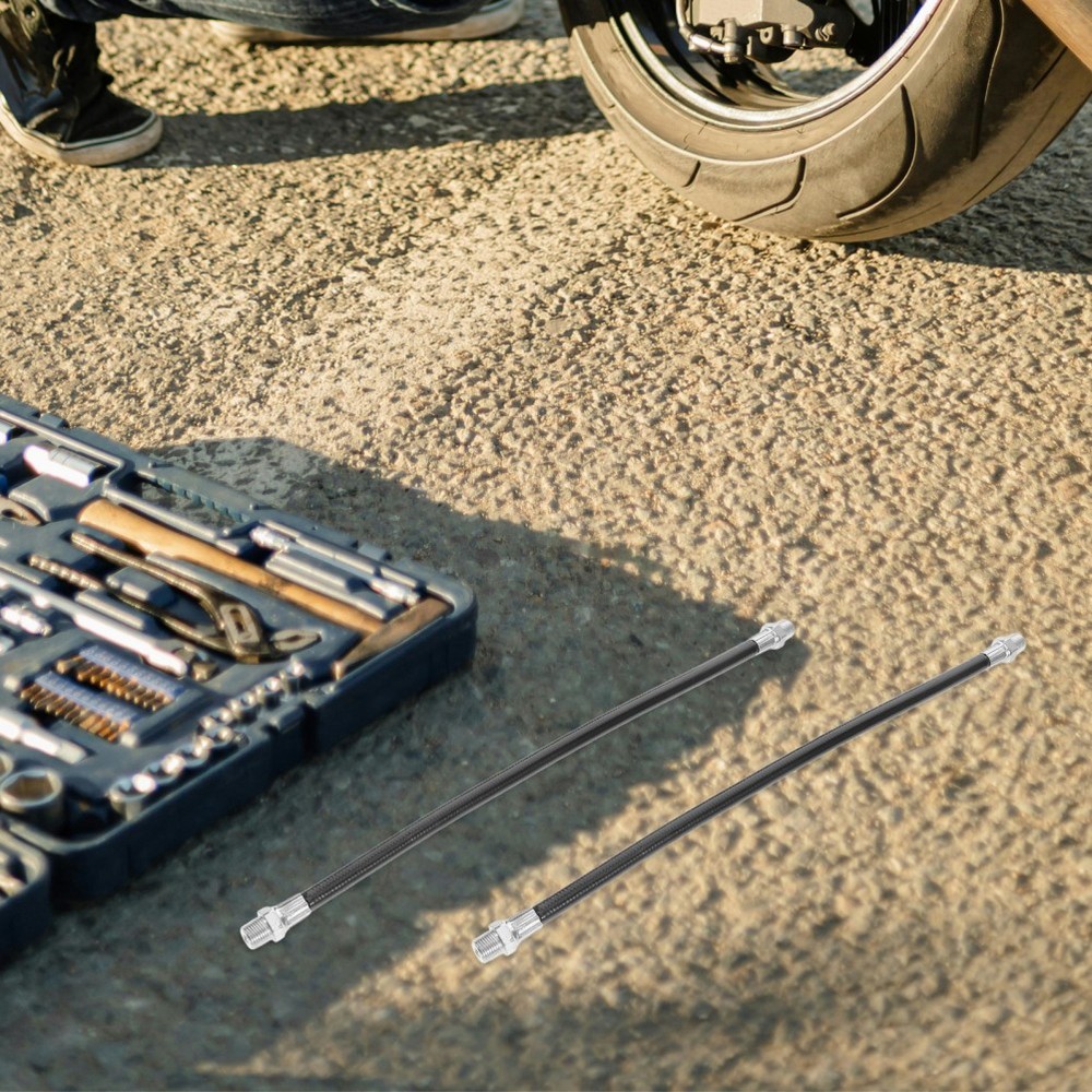 5 Pcs Flex Extension Hoses Quick Release Grease Coupler Double Handle Nozzle