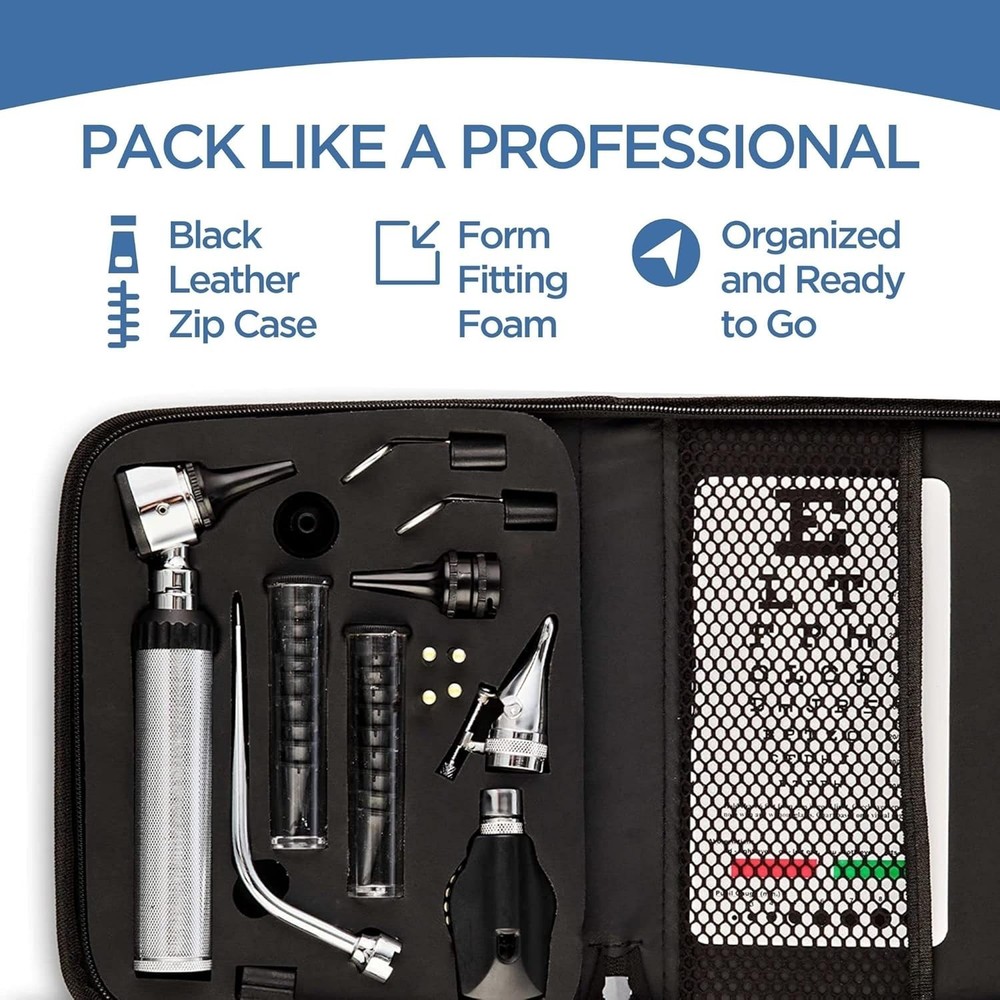 Versatile Medical Diagnostic Tool Set - Leather Case