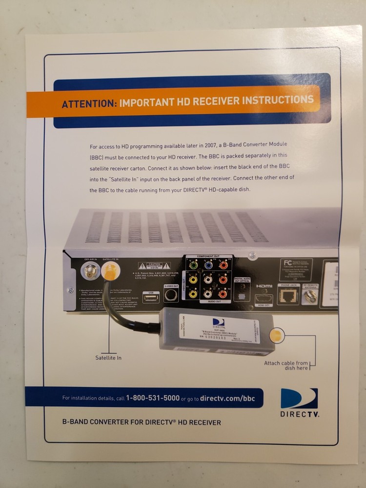 DIRECTV MPEG-4 HD (HD) Receiver REMOTE MISSING