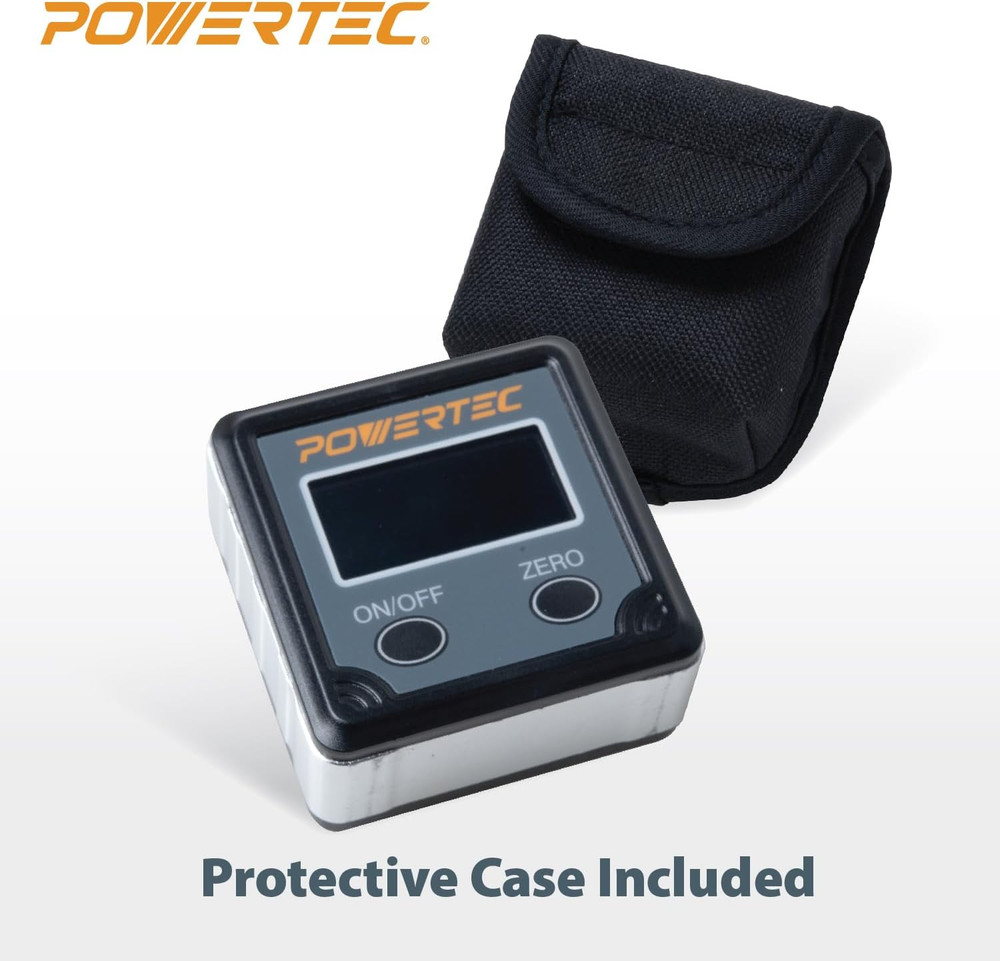 POWERTEC 71828 Table Saw Angle Gauge, Digital Angle Finder Protractor, Digital L