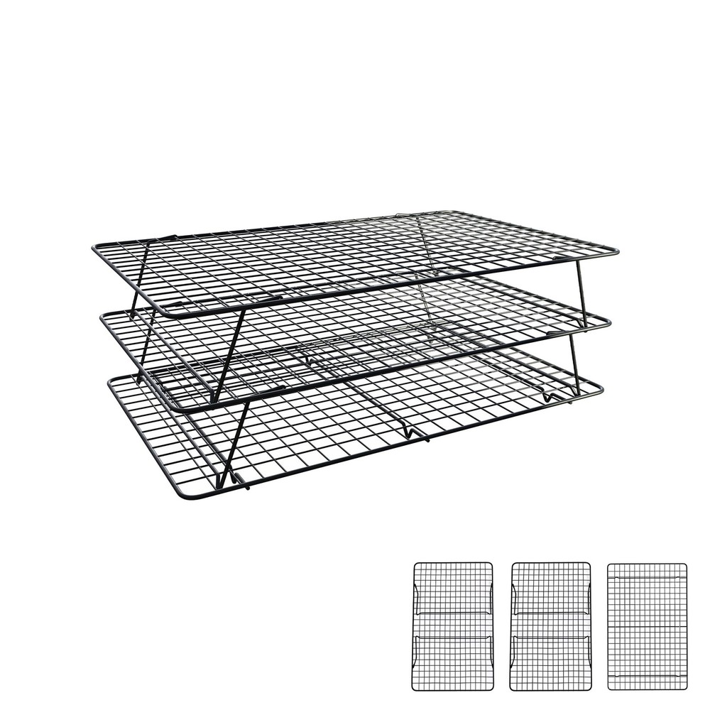 Cooling Rack, 3 Tier Stackable Cooling Racks for Cooking Baking Roasting, Mul...