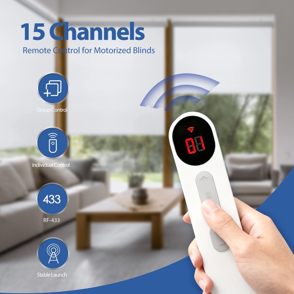 Motorized Blinds 15 -Channel Remote Control For Smart Blinds