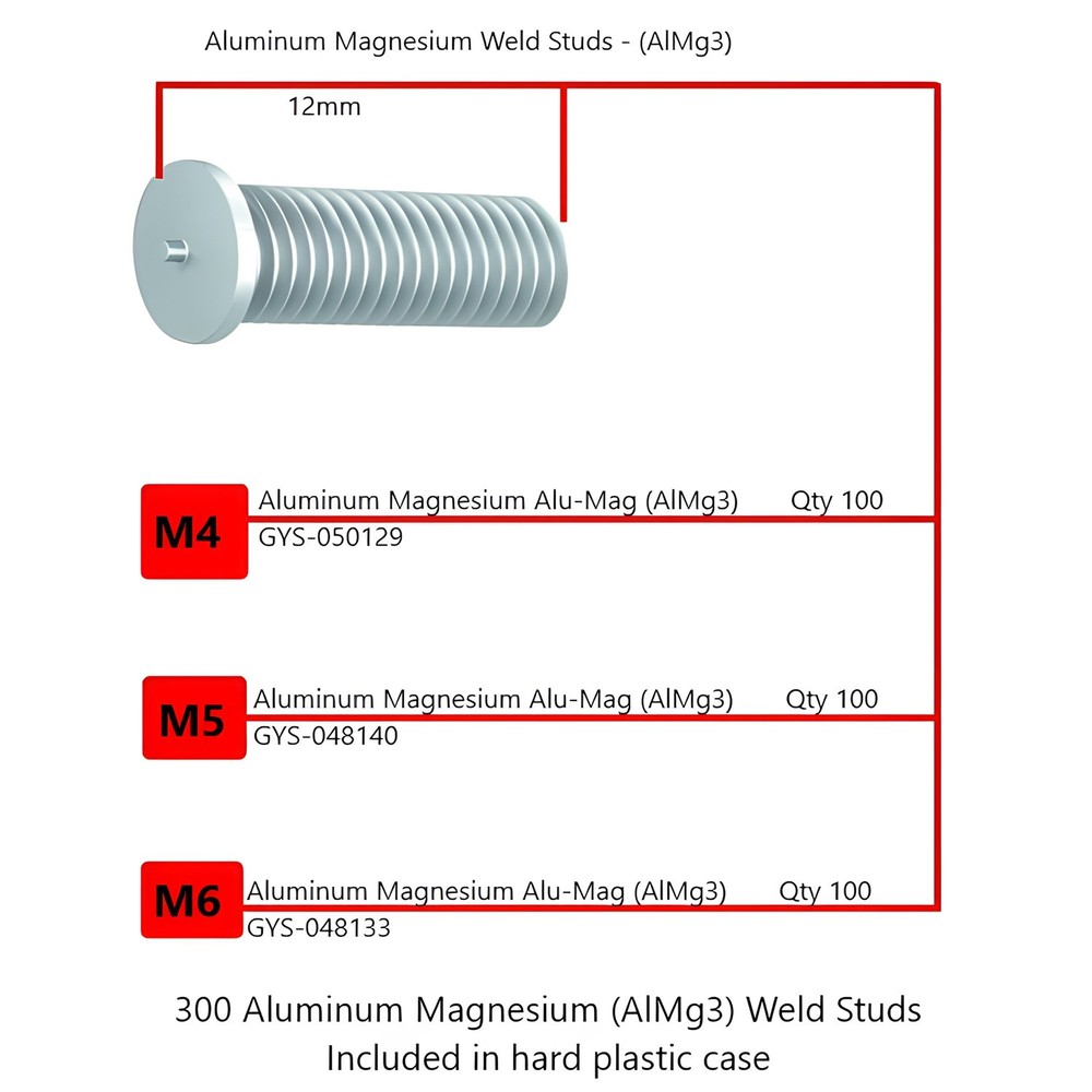 Grade A Tool Aluminum Dent Puller Weld Stud Master Kit - M4, M5, M6, M8