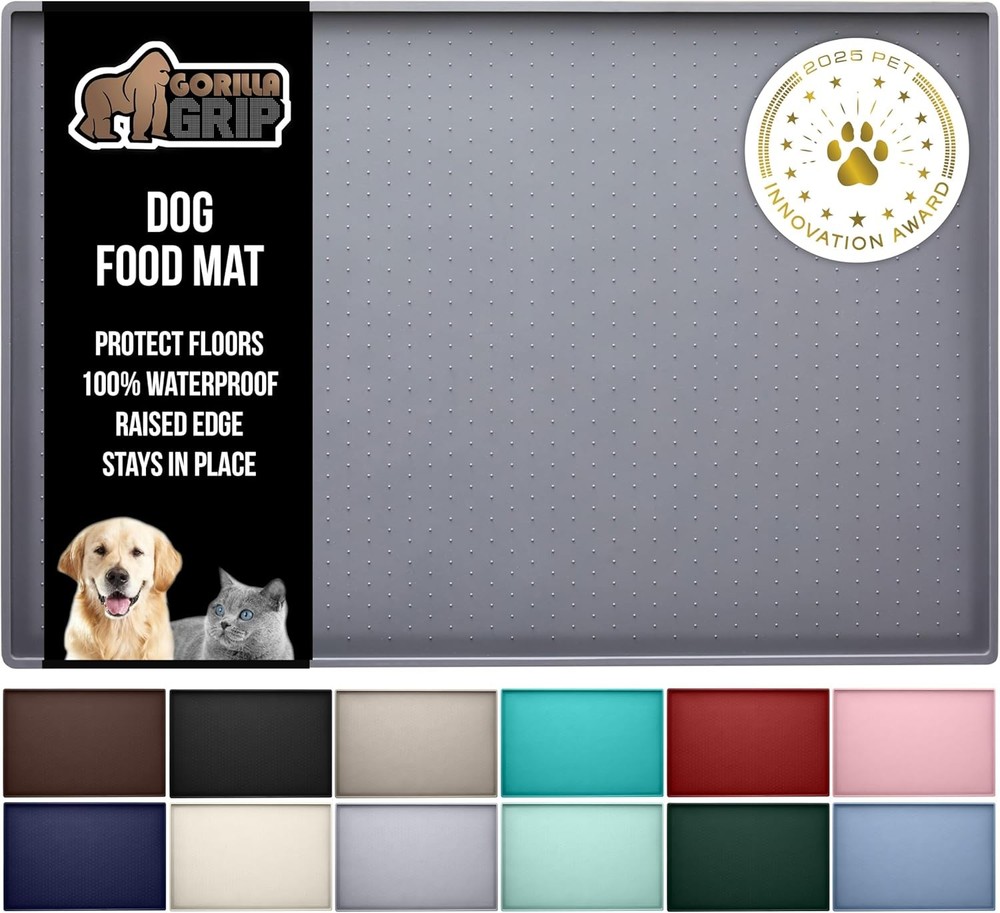 GORILLA GRIP Silicone Pet Mat Gray