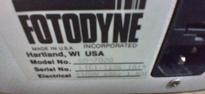 Fotodyne 60-7020 Electronic Gel Imager W/ Luminary Camera Controller