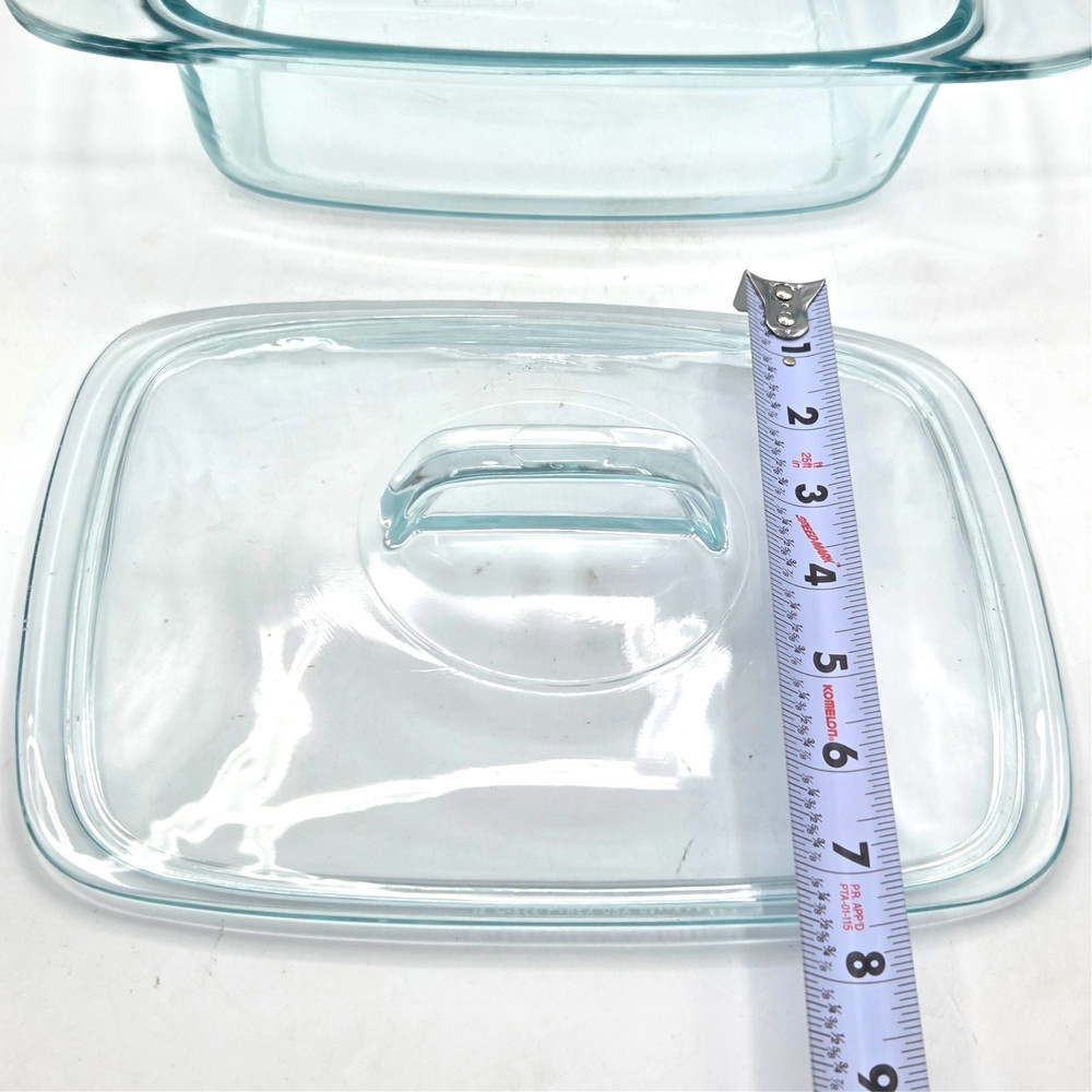 Pyrex Easy Grab Handles Clear Blue Glass Rectangular Casserole Dish With Lid