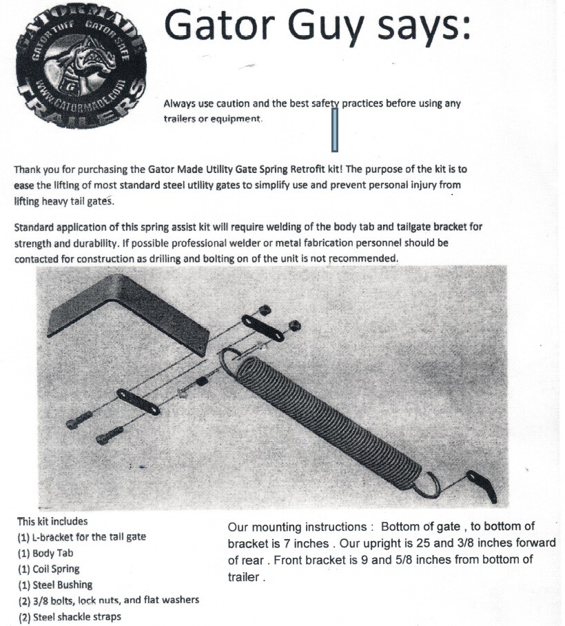 TRAILER TAIL GATE SPRING LIFT ASSIST FOR SALE