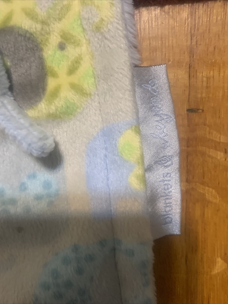 Blankets and & Beyond Elephant Lovey Security Blanket White Blue Yellow Gray